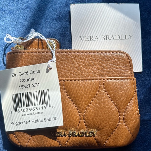 Vera Bradley Zip Card Case - all leather! - Picture 2 of 5